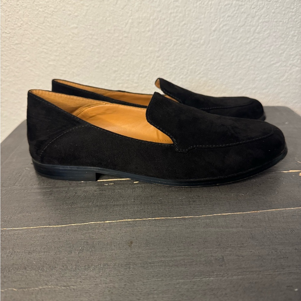 J Crew Convertible Fold Down Loafer Womens 7.5 Black Suede Slip On Shoe